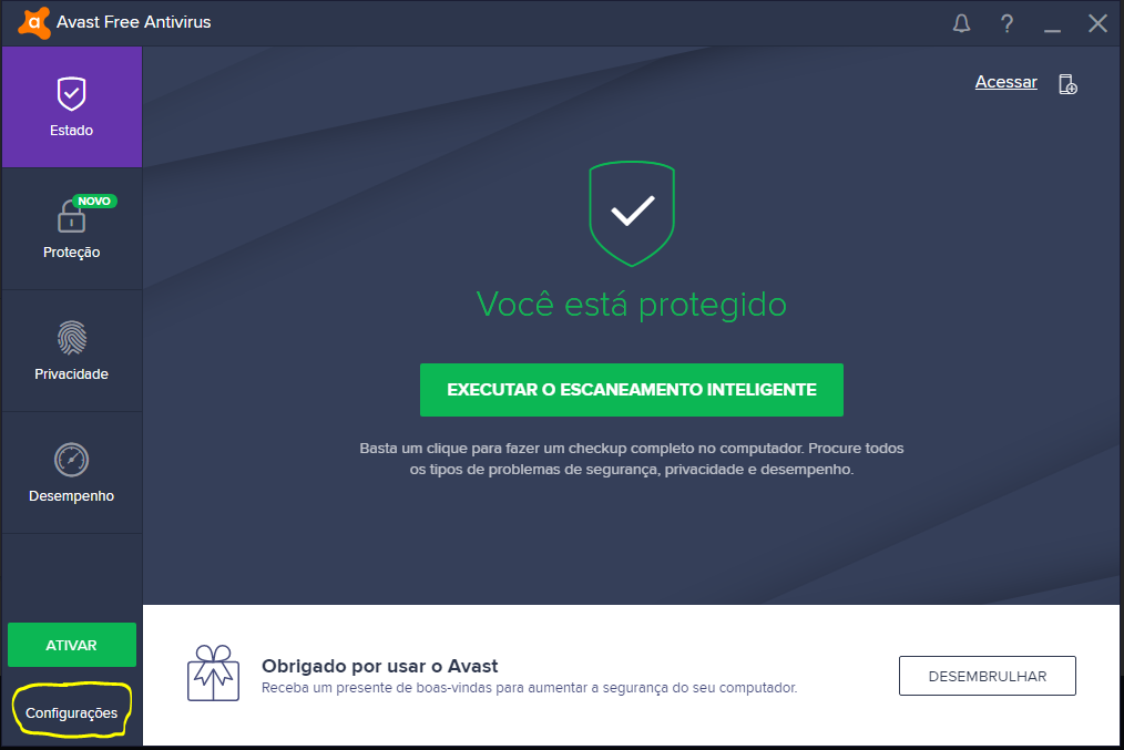 Avast configuracao